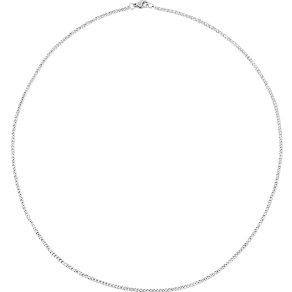 2 mm srebrzysty naszyjnik łańcuszkowy