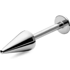8 mm srebrzysty wkręt labret z kolcami ze stali chirurgicznej