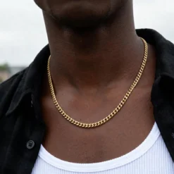 6 mm złocisty naszyjnik łańcuszkowy
