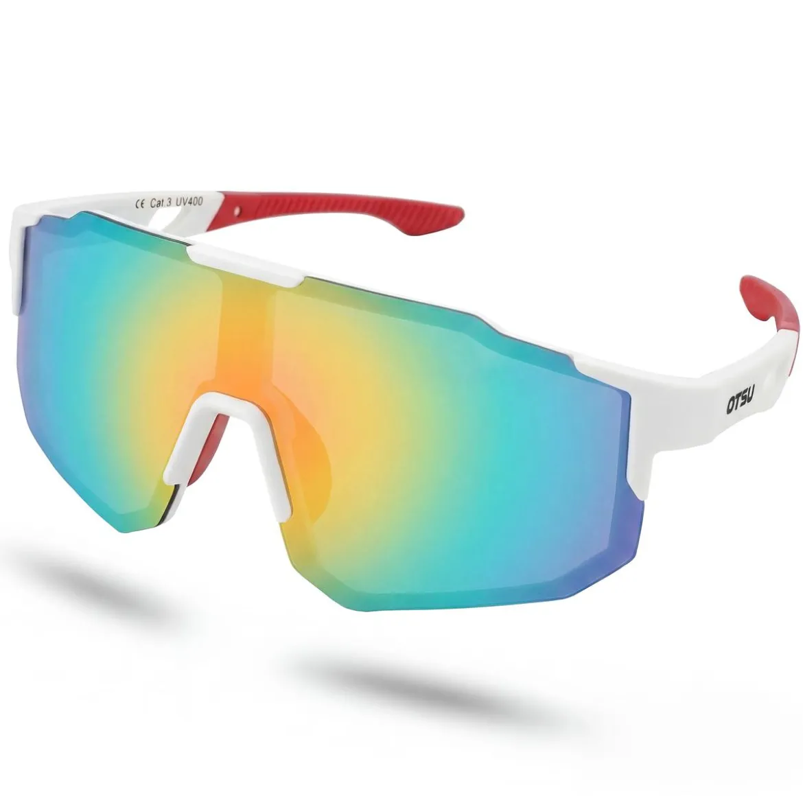 Momentum | Biało-różowe sportowe okulary przeciwsłoneczne wraparound