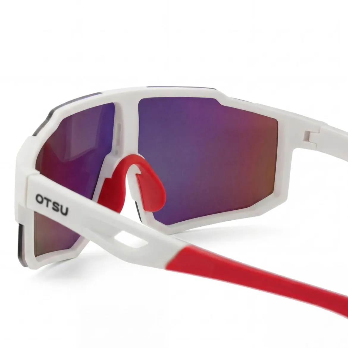 Momentum | Biało-różowe sportowe okulary przeciwsłoneczne wraparound