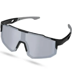 Momentum | Czarno-szare sportowe okulary przeciwsłoneczne wraparound