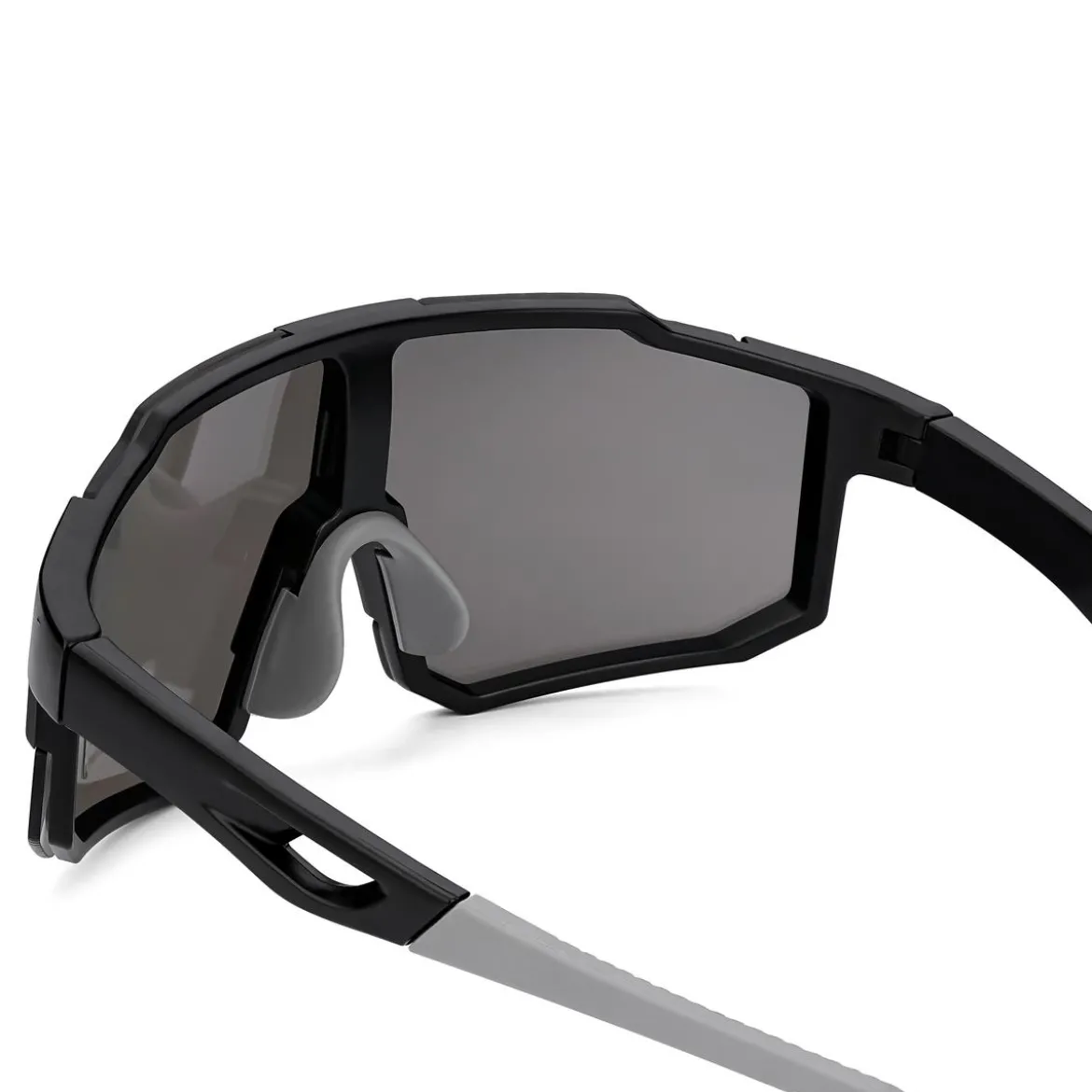 Momentum | Czarno-szare sportowe okulary przeciwsłoneczne wraparound