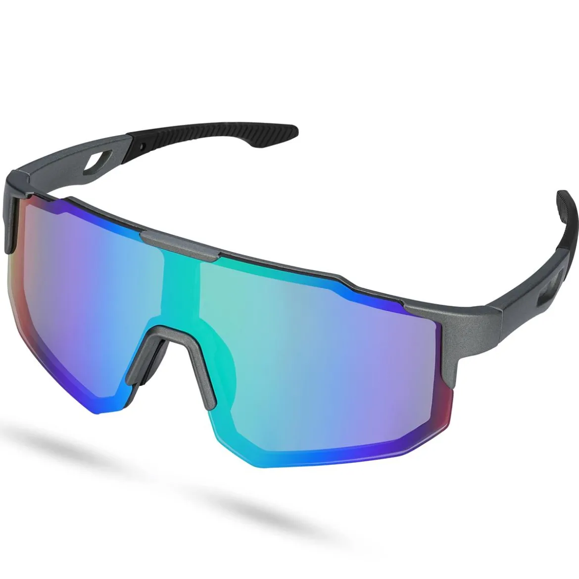 Momentum | Czarno-zielone sportowe okulary przeciwsłoneczne wraparound