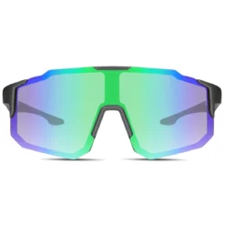 Momentum | Czarno-zielone sportowe okulary przeciwsłoneczne wraparound