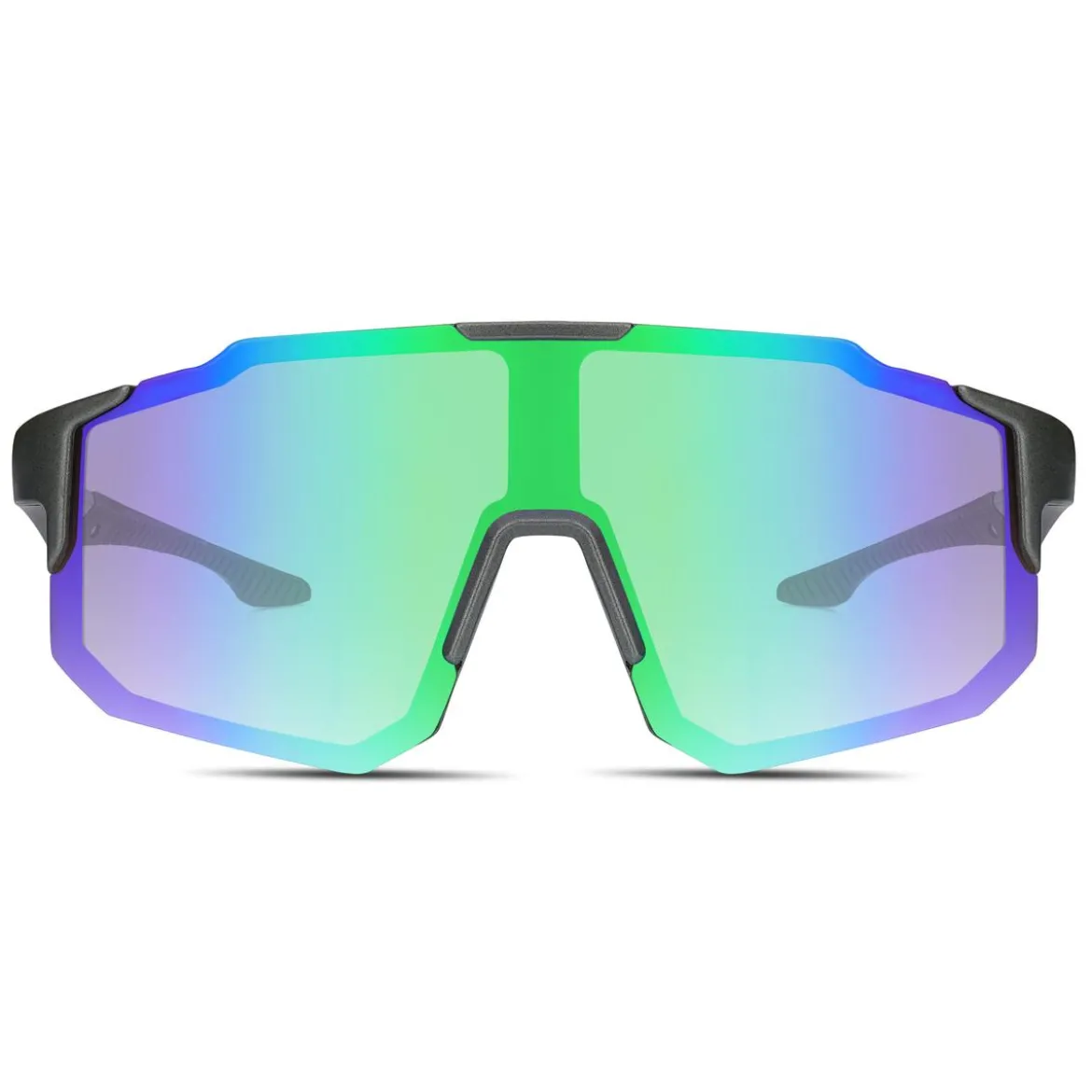 Momentum | Czarno-zielone sportowe okulary przeciwsłoneczne wraparound