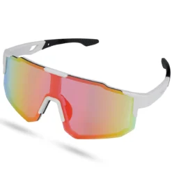 Momentum | Czerwono-białe sportowe okulary przeciwsłoneczne wraparound