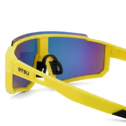 Momentum | Żółto-niebieskie sportowe okulary przeciwsłoneczne wraparound