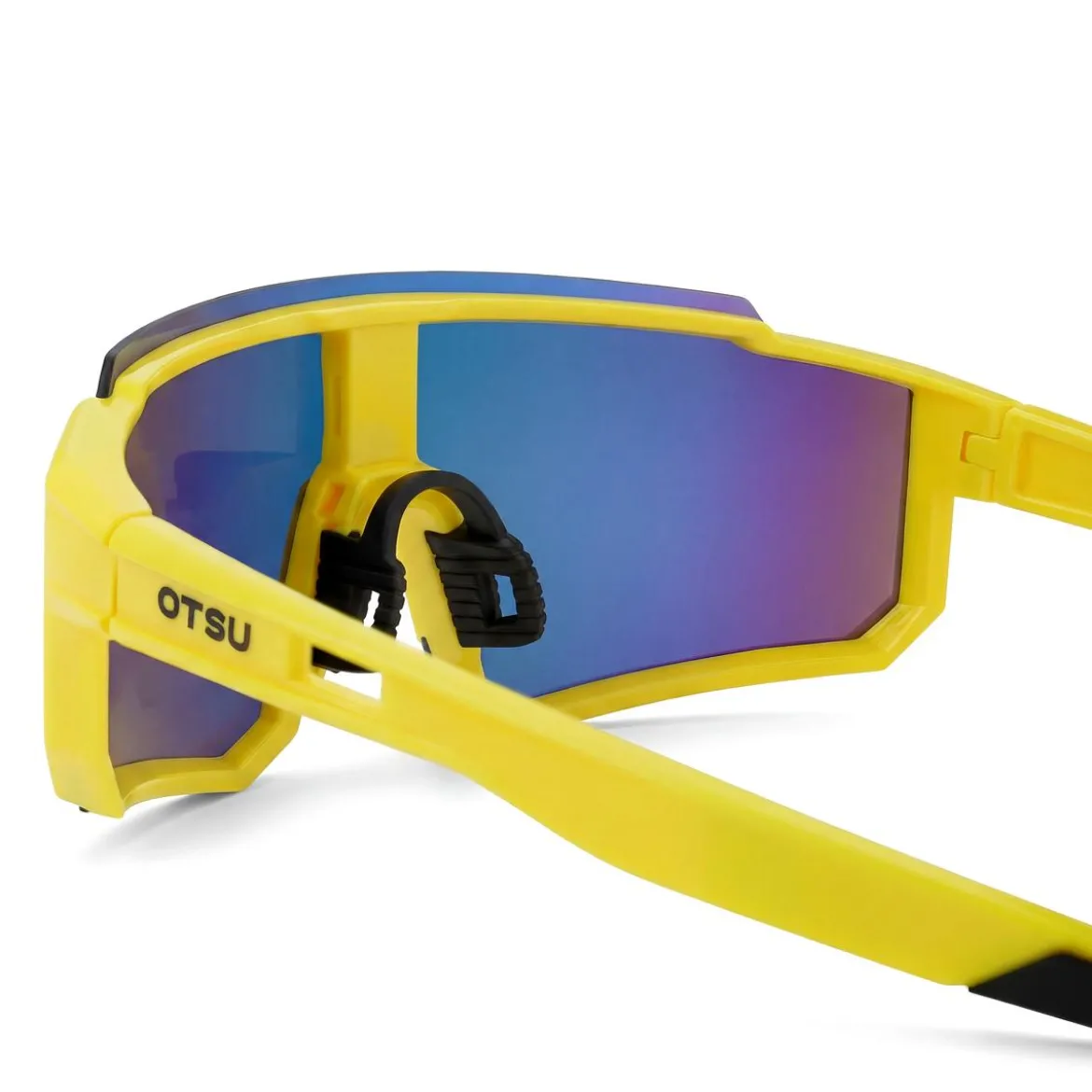 Momentum | Żółto-niebieskie sportowe okulary przeciwsłoneczne wraparound