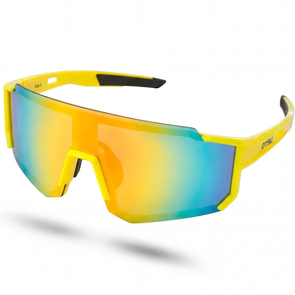 Momentum | Żółto-niebieskie sportowe okulary przeciwsłoneczne wraparound