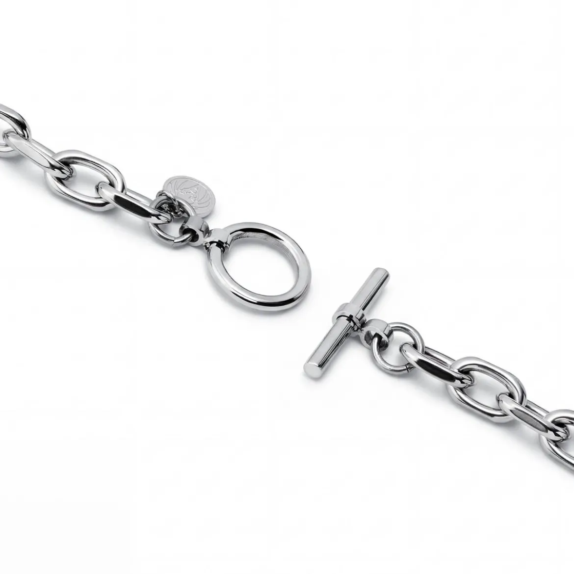 New Classics | Bransoletka z ogniw typu O ze stali nierdzewnej z zapięciem typu toggle 6.5 mm w srebrnym kolorze