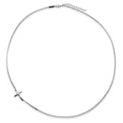New Classics | 2 mm naszyjnik z krzyżykiem typu curb ze srebra próby 925