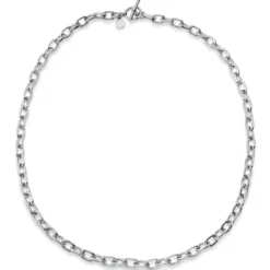 New Classics | Naszyjnik z ogniw typu O ze stali nierdzewnej z zapięciem typu toggle 6.5 mm w srebrnym kolorze