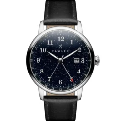 Night Sky | Zegarek GMT ze srebrzystej stali nierdzewnej z tarczą awenturynową
