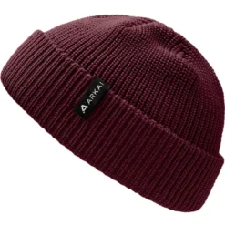 Nordic | Bordowa czapka beanie rybacka z poliestru