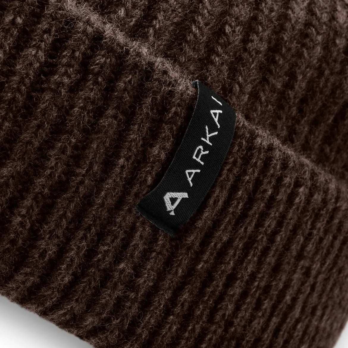 Nordic | Ciemnobrązowa czapka beanie rybacka z mieszanki wełny