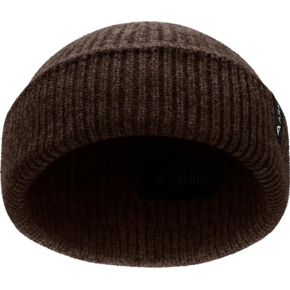 Nordic | Ciemnobrązowa czapka beanie rybacka z mieszanki wełny