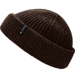 Nordic | Ciemnobrązowa czapka beanie rybacka z mieszanki wełny