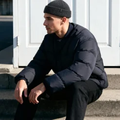 Nordic | Ciemnoszara czapka beanie rybacka z mieszanki wełny