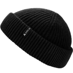 Nordic | Czarna rybacka czapka beanie z mieszanki wełny