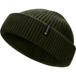 Nordic | Oliwkowa czapka beanie rybacka z mieszanki wełny