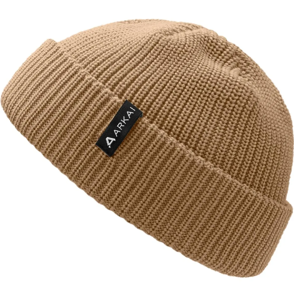 Nordic | Piaskowa czapka beanie rybacka z poliestru