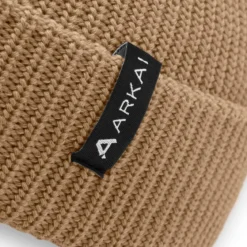 Nordic | Piaskowa czapka beanie rybacka z poliestru