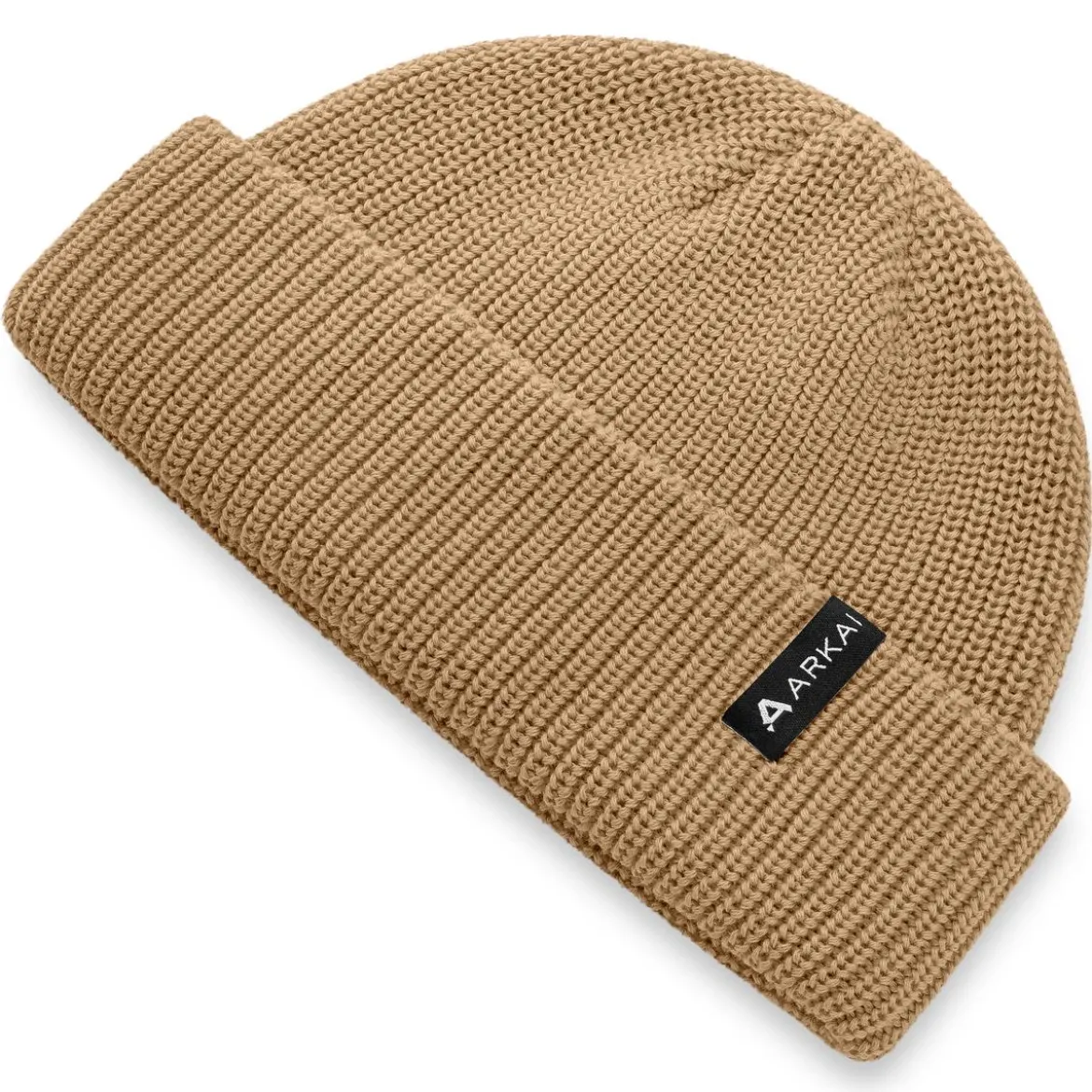 Nordic | Piaskowa czapka beanie rybacka z poliestru