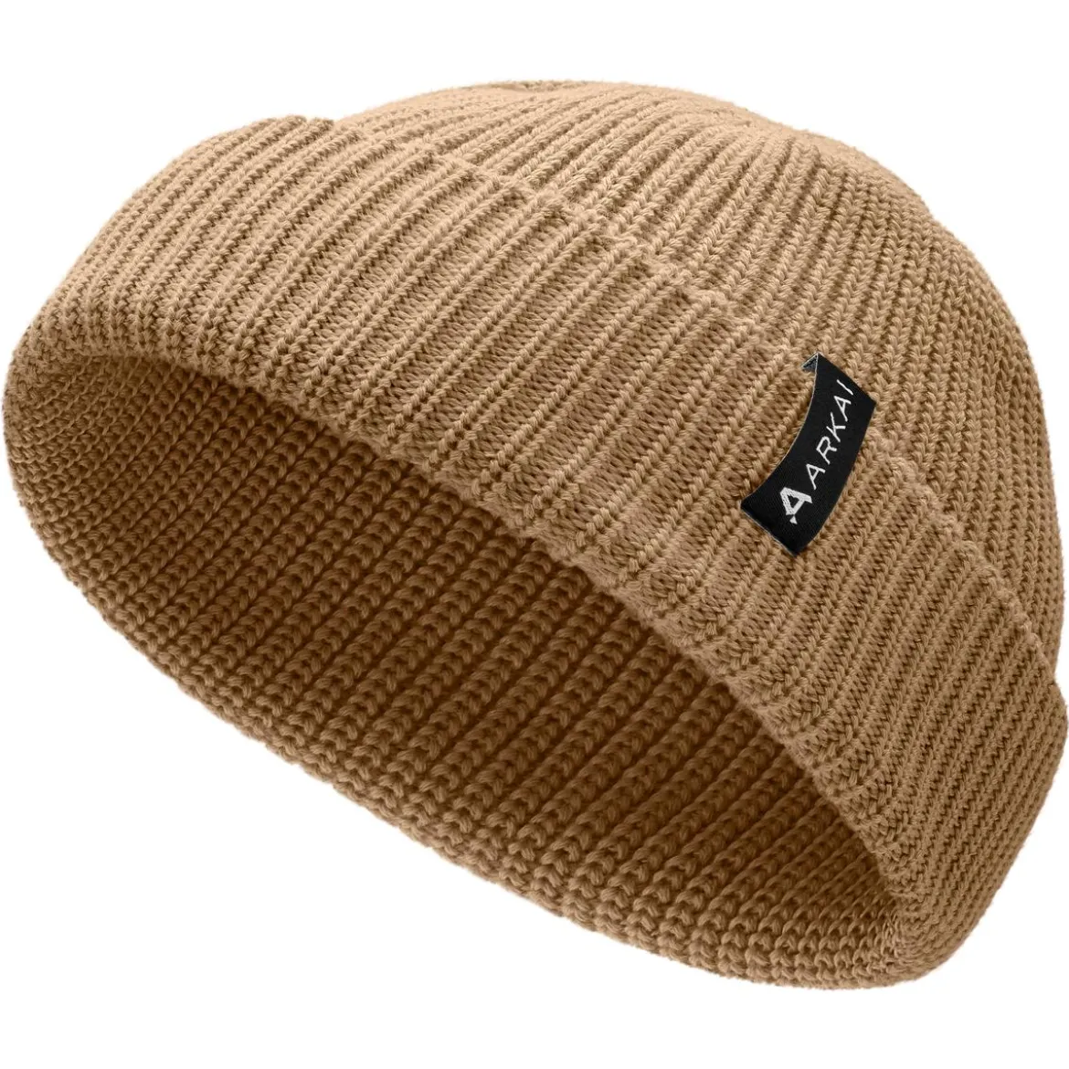 Nordic | Piaskowa czapka beanie rybacka z poliestru