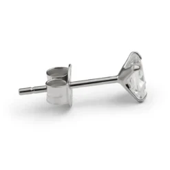 Nova | Kwadratowy kolczyk ze srebra próby 925 z cyrkonią 7A Premium - 4 mm
