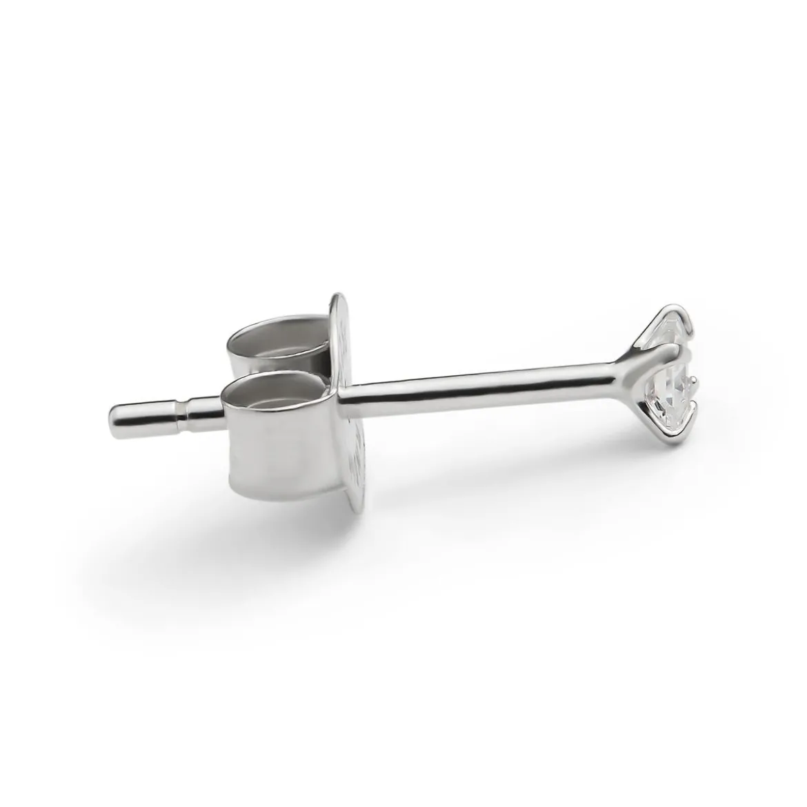 Nova | Kwadratowy kolczyk ze srebra próby 925 z cyrkonią 7A Premium - 2 mm