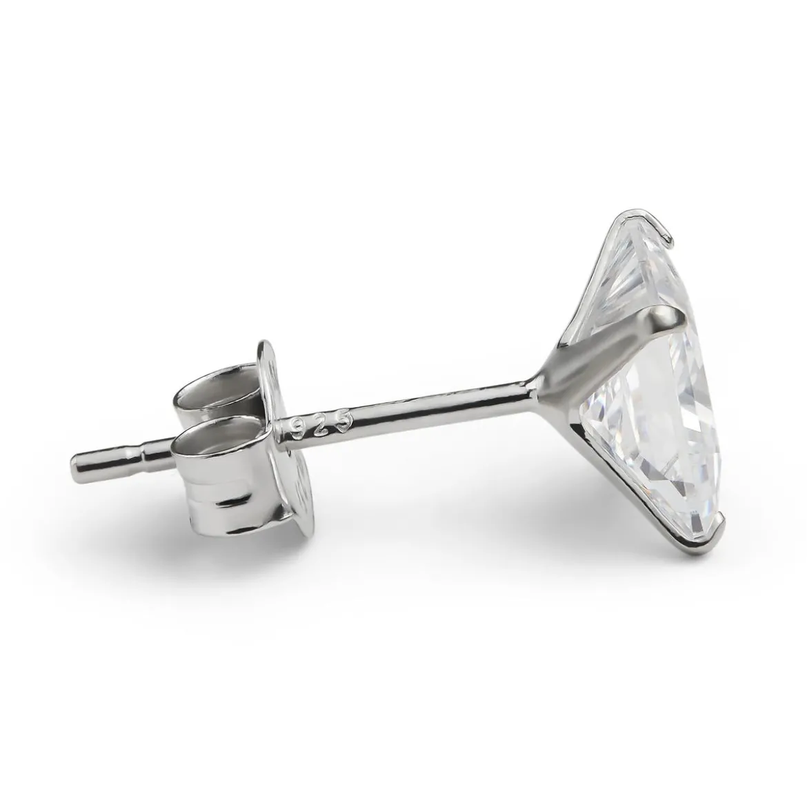 Nova | Kwadratowy kolczyk ze srebra próby 925 z cyrkonią 7A Premium - 6 mm