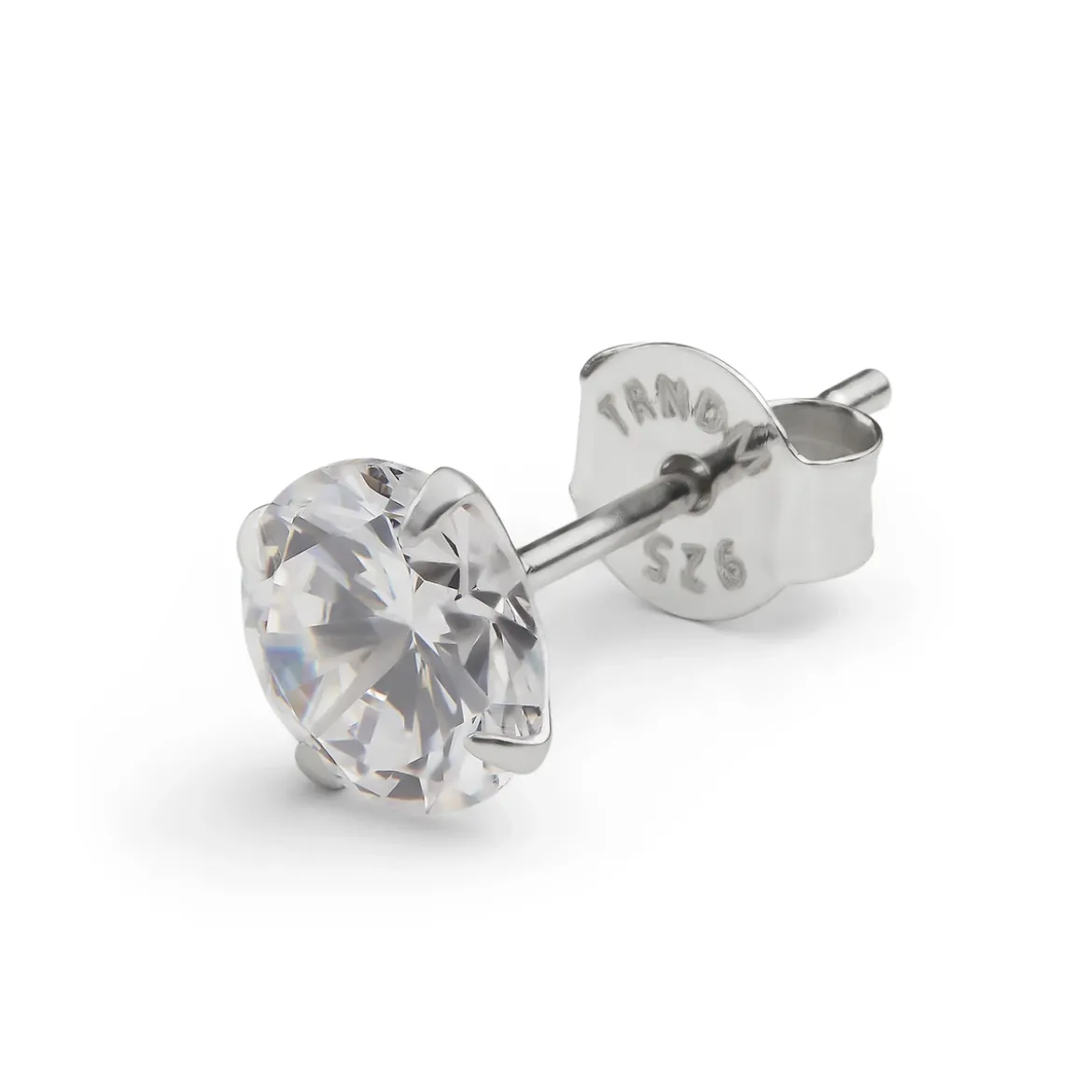 Nova | Okrągły kolczyk ze srebra próby 925 z cyrkonią 7A Premium - 6 mm