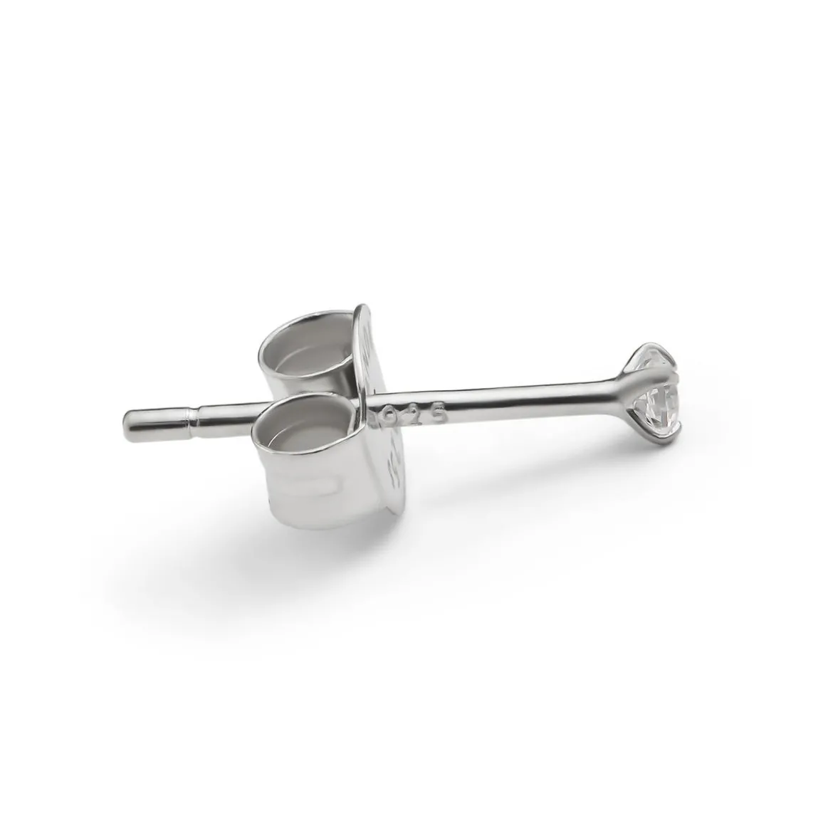 Nova | Okrągły kolczyk ze srebra próby 925 z cyrkonią 7A Premium - 2 mm