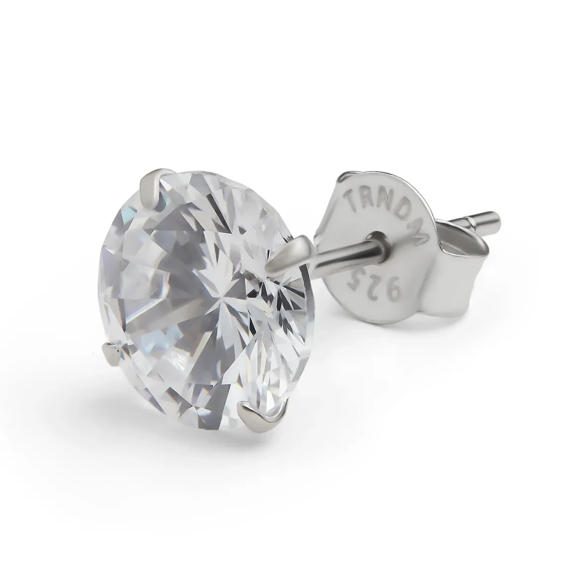 Nova | Okrągły kolczyk ze srebra próby 925 z cyrkonią 7A Premium - 8 mm