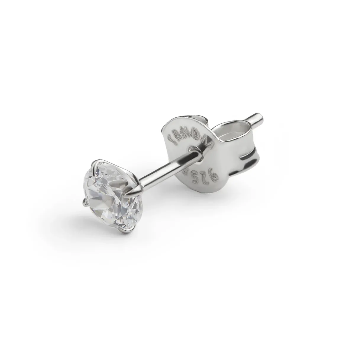 Nova | Okrągły kolczyk ze srebra próby 925 z cyrkonią 7A Premium - 4 mm