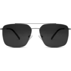 Occasus | Czarne kwadratowe polaryzacyjne okulary przeciwsłoneczne aviator