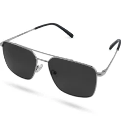 Occasus | Czarne kwadratowe polaryzacyjne okulary przeciwsłoneczne aviator