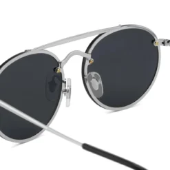 Occasus | Czarne okrągłe okulary przeciwsłoneczne aviator