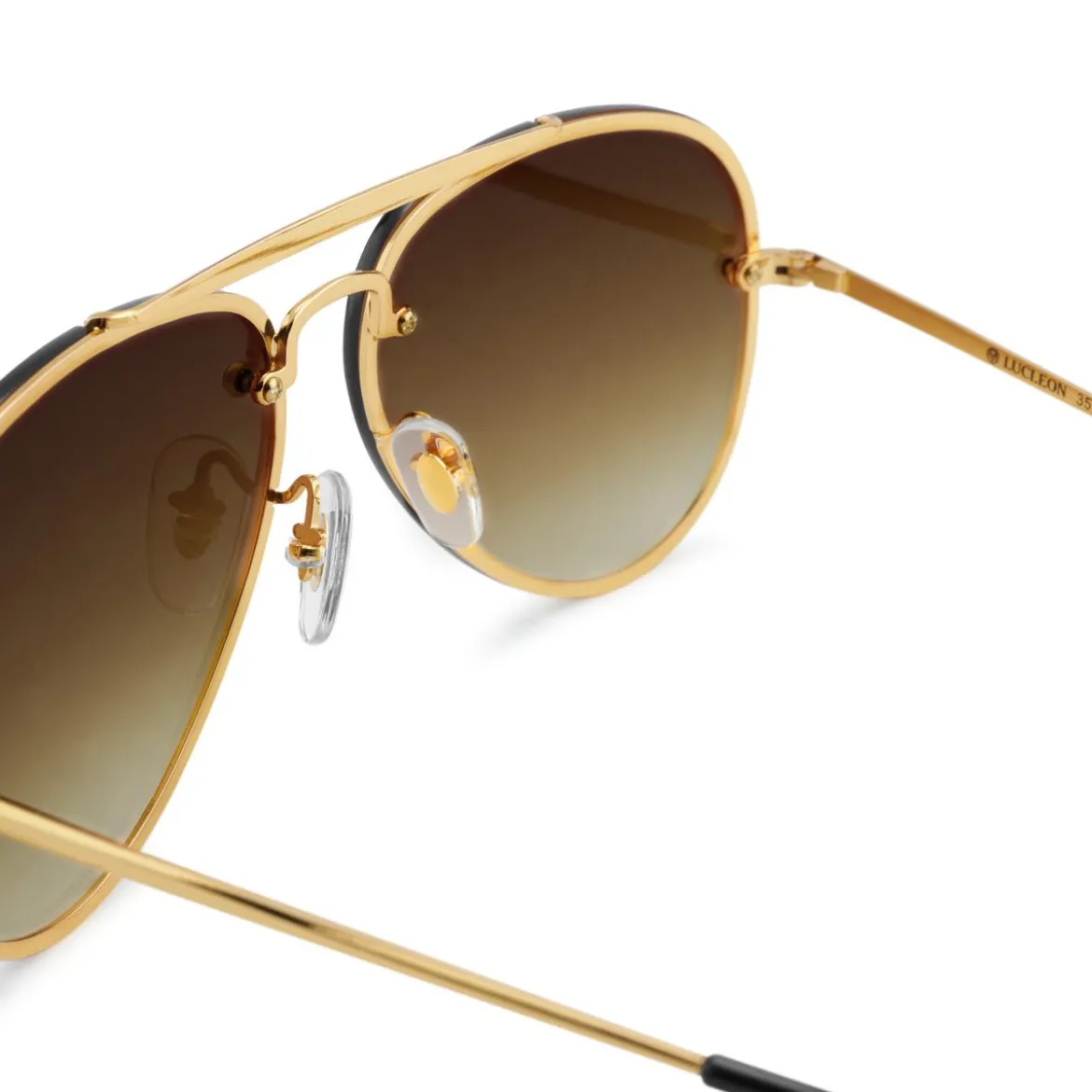 Occasus | Złocisto-brązowe gradientowe okulary przeciwsłoneczne aviator