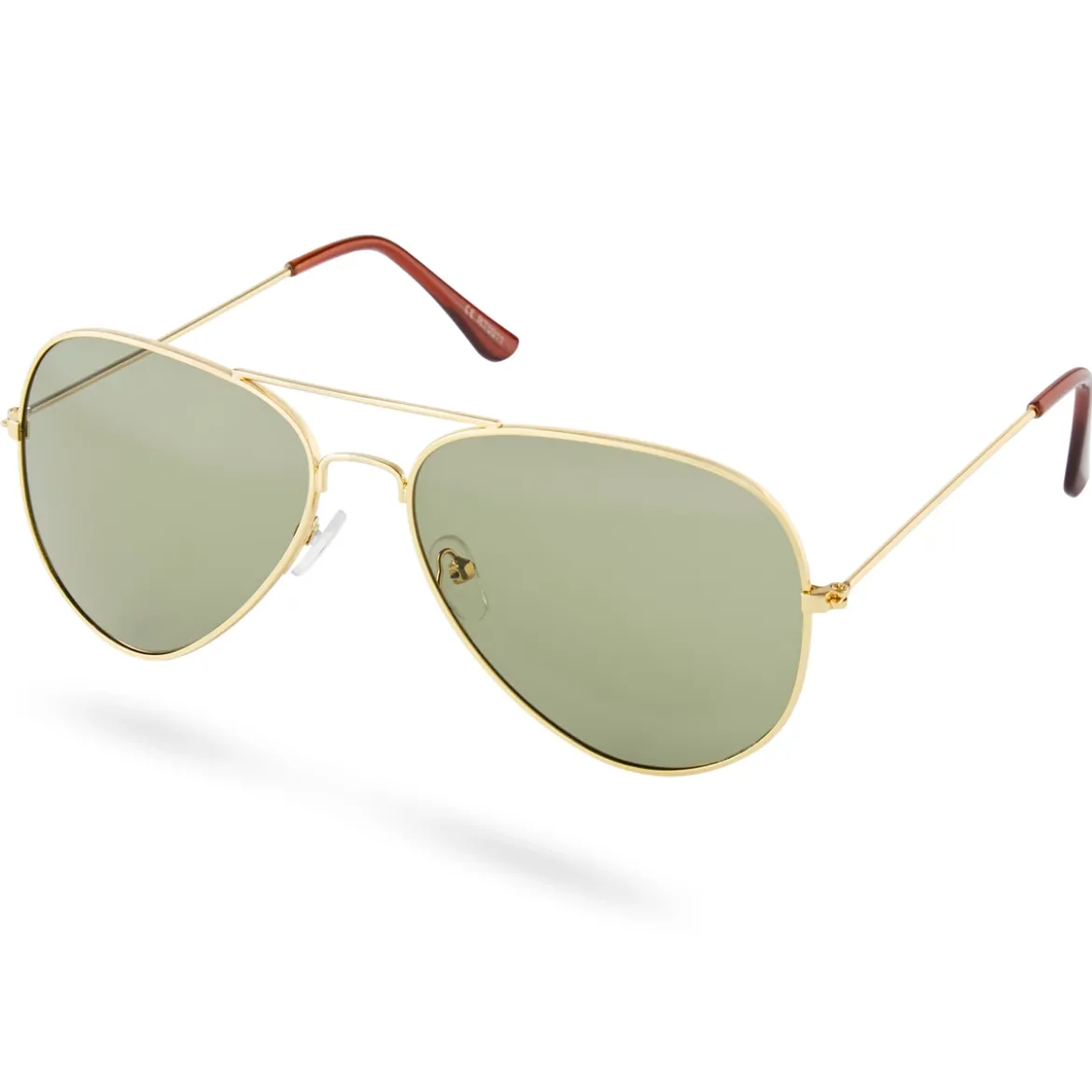 Okulary przeciwsłoneczne w złoto-zielonym tonie aviator