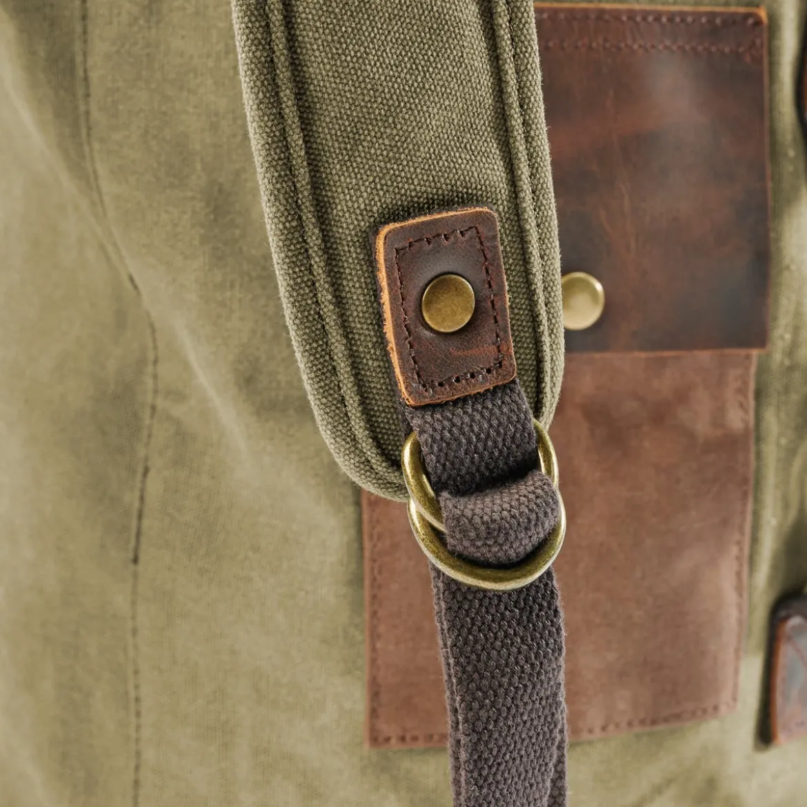 Płócienny Plecak Vintage W Kolorze Army Green