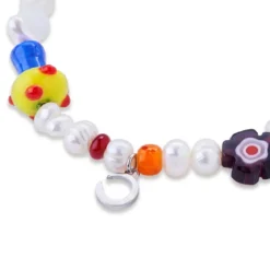 Pearlmania | Crystal Bloom wielobarwny zestaw bransoletek z pereł słodkowodnych i szklanych koralików