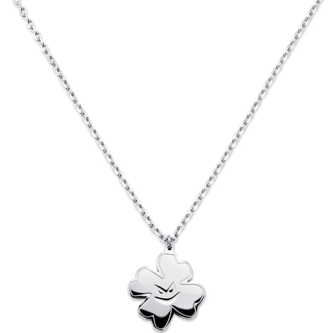 Pearlmania | Lucky Clover naszyjnik z zawieszką ze stali nierdzewnej