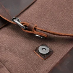 Plecak W Stylu Vintage Z Jasnobrązowej Skóry I Płótna
