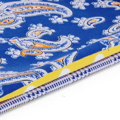 Poszetka patchwork w żółto-niebieskim kolorze