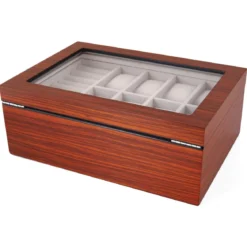 Pudełko na zegarki i biżuterię z zebrawood - 8 zegarków