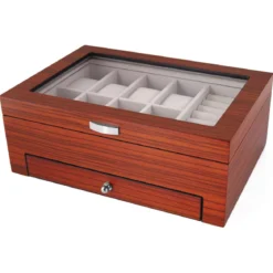 Pudełko na zegarki i biżuterię z zebrawood - 8 zegarków