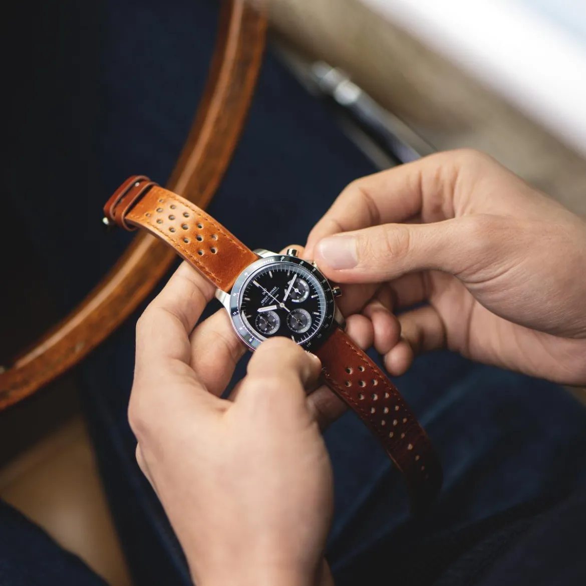 1960 Racing Chronograph | Stal chirurgiczna & głęboki niebieski