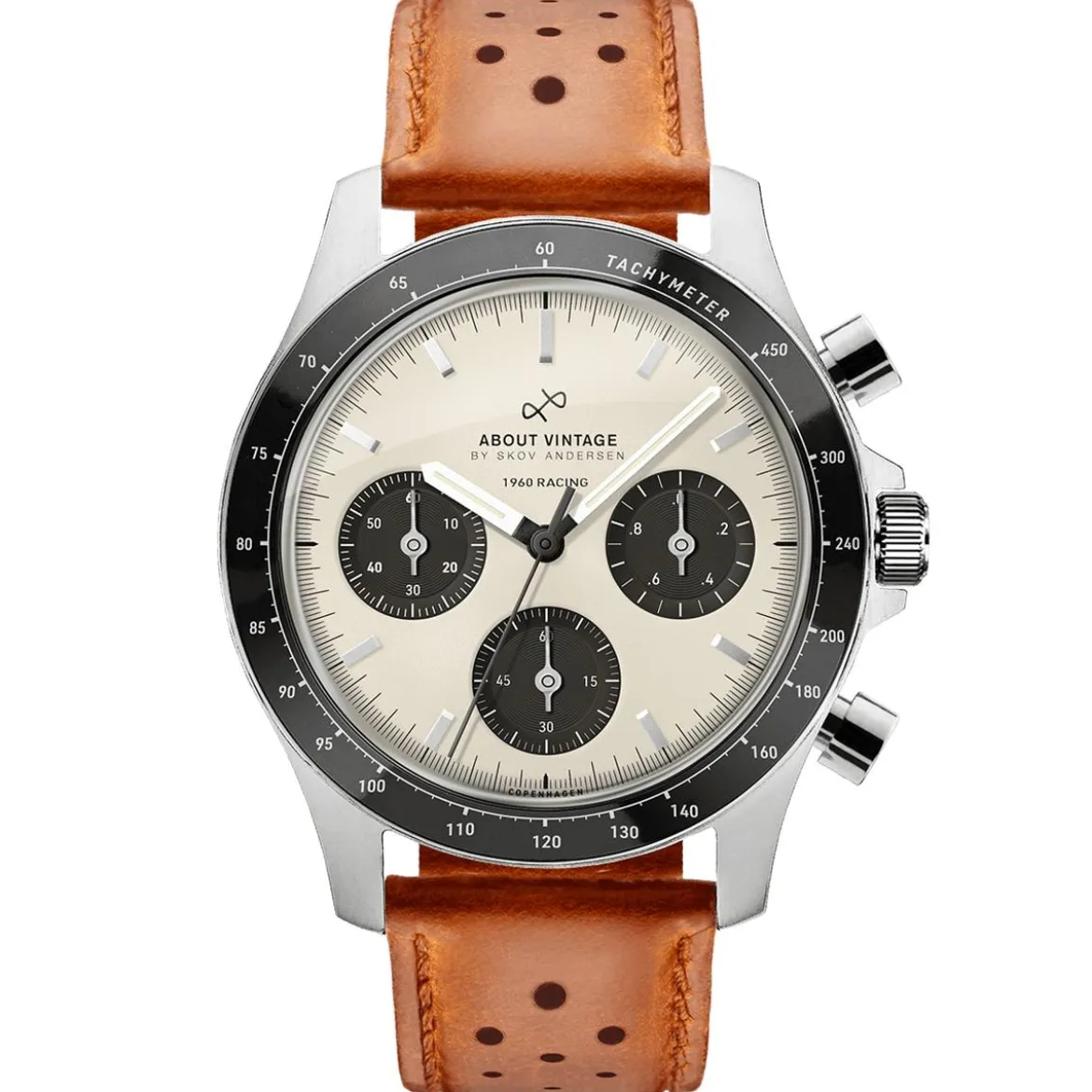 1960 Racing Chronograph | Stal chirurgiczna, złamana biel i czarny